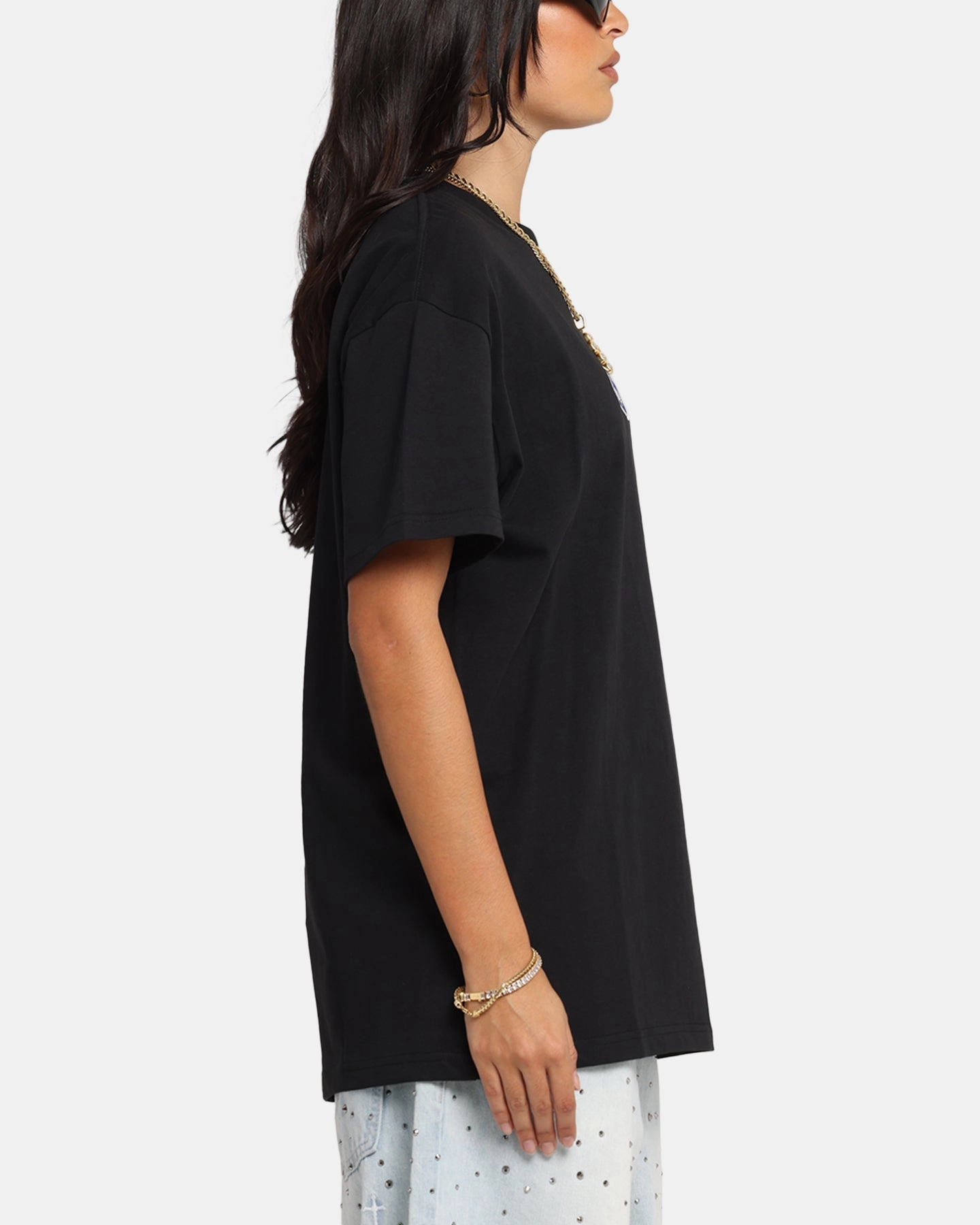 X-Large Oval Script T-Shirt Black Soft and Light