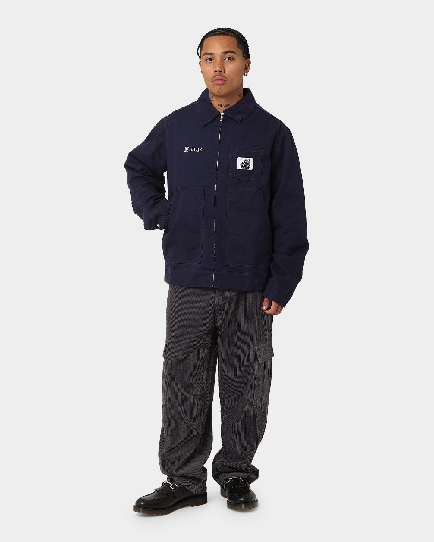 Tailored Silhouette X-Large Patch Work Jacket Navy