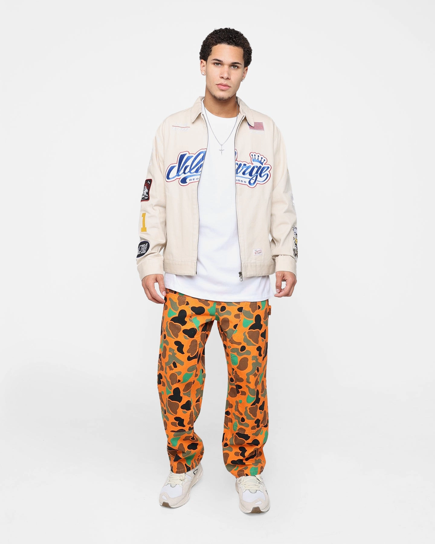 hiker Urban Detail X-Large Records Work Jacket Beige