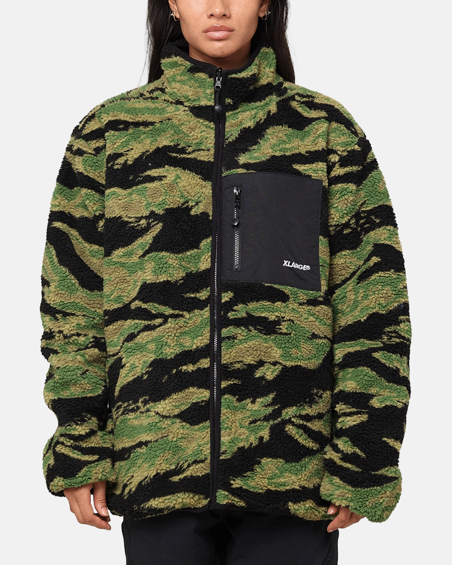 X-Large Reversible Sherpa Jacket Black/Camo Storage