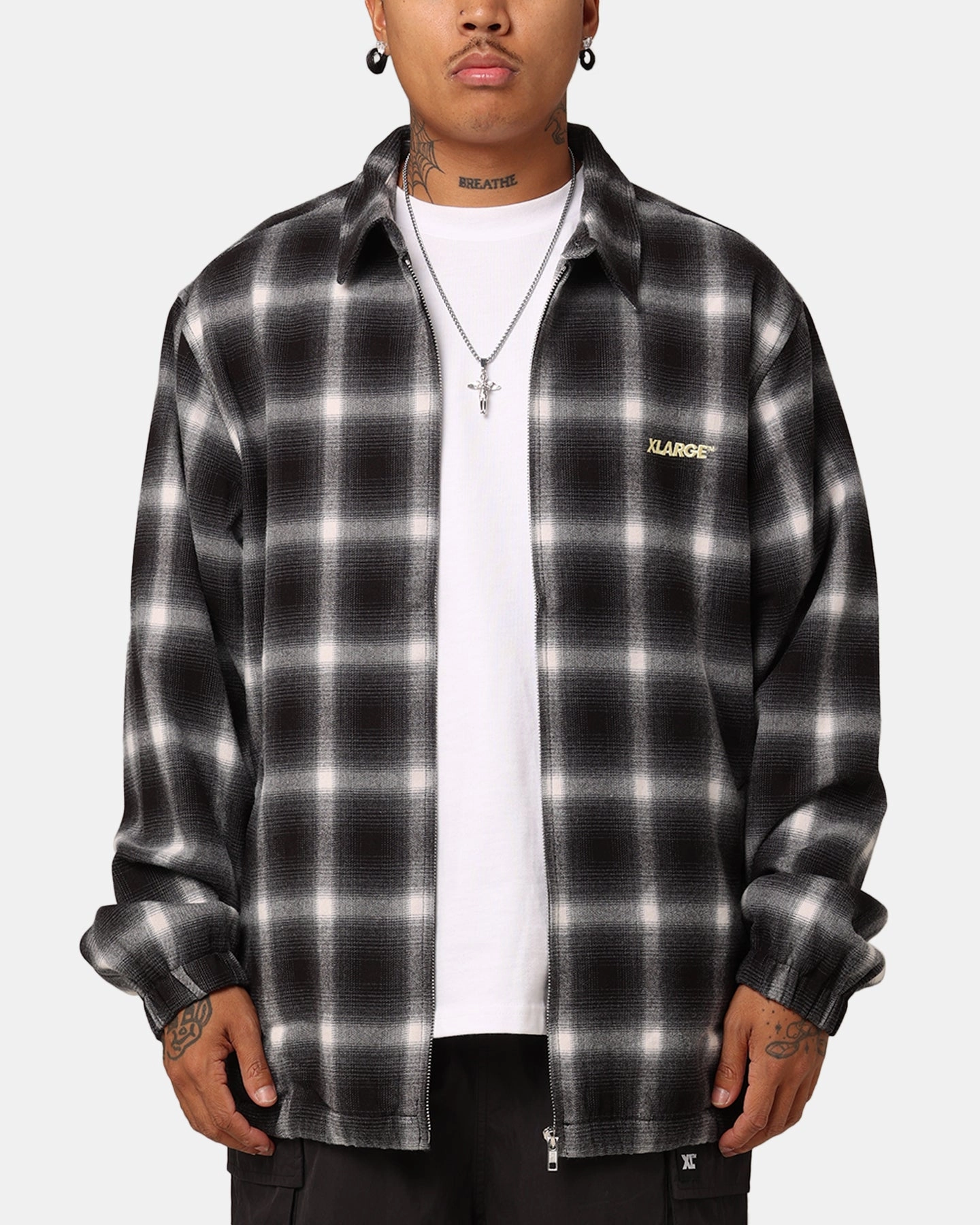 Suede skier X-Large Source Lined Zip Check Jacket Black