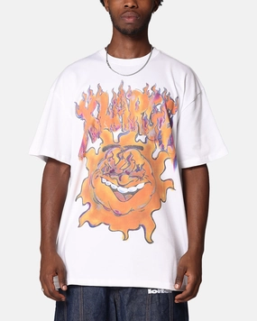 Versatile Style Trend X-Large XL Burning T-Shirt Solid White