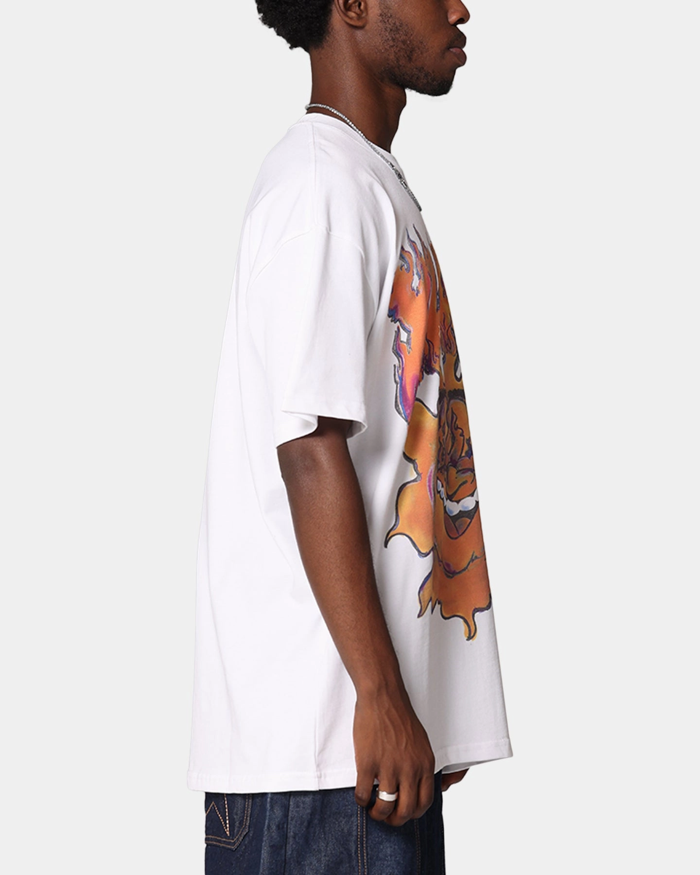Street Trend Look X-Large XL Burning T-Shirt Solid White