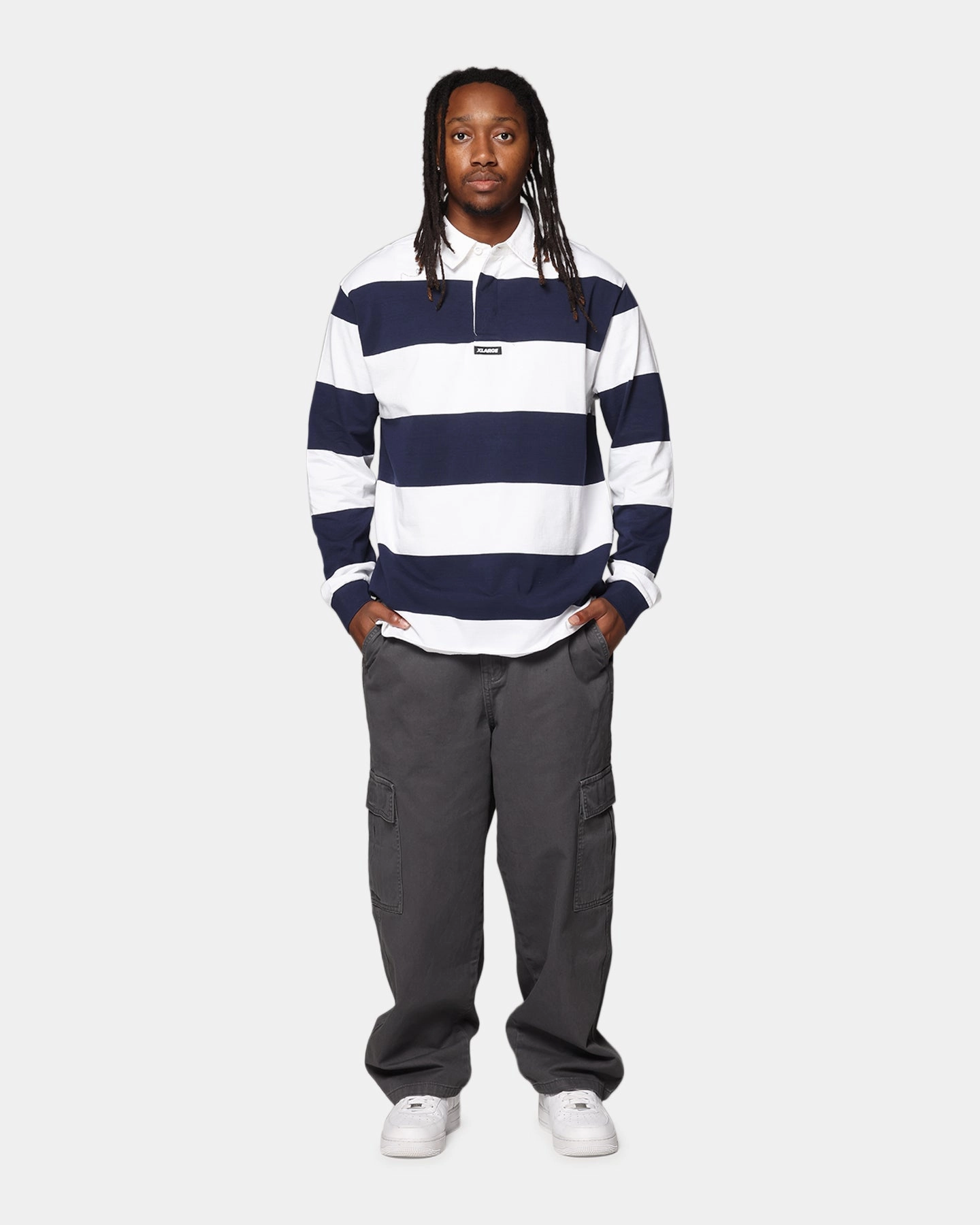 X-Large XL Stripe Rugby Jersey Navy Golf Outfit