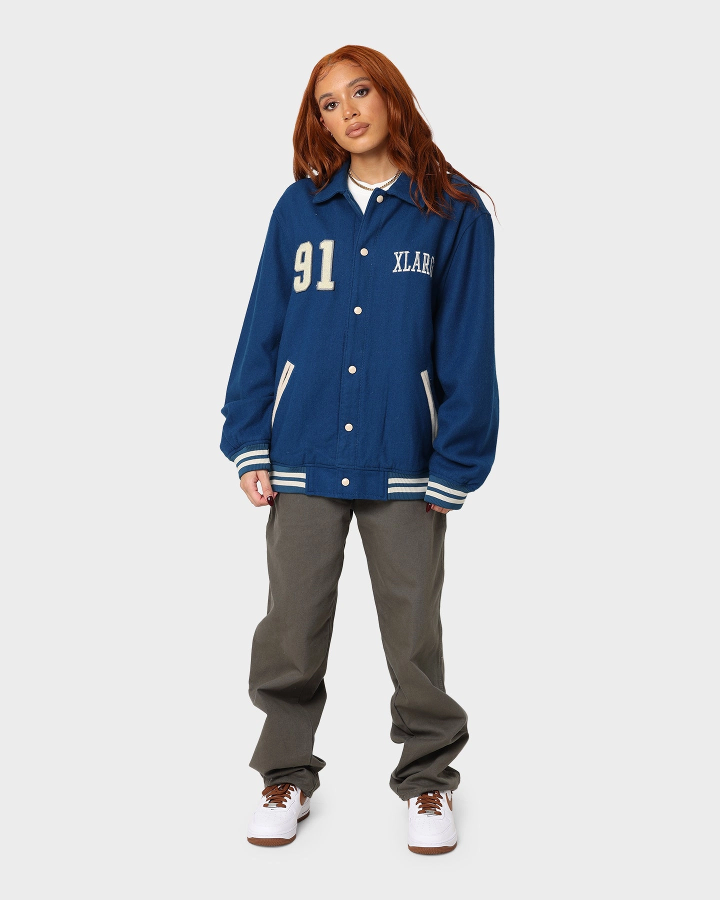 XLARGE Varsity Club Jacket Navy everyday staple petite size