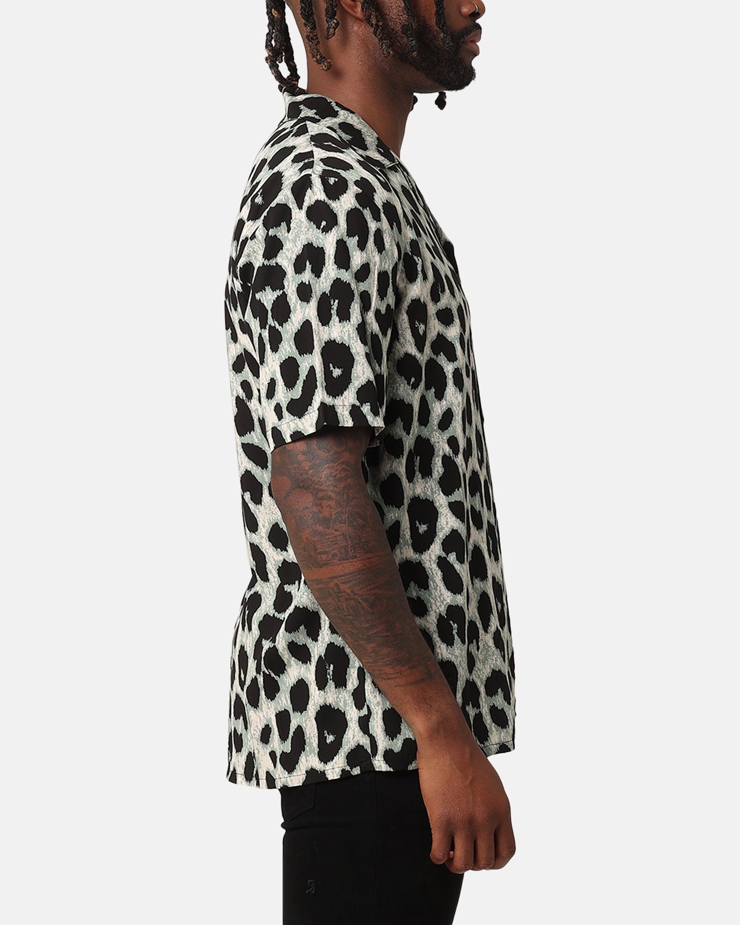Gym Wear Premium Feel XXIII Animal Button Up Shirt Green