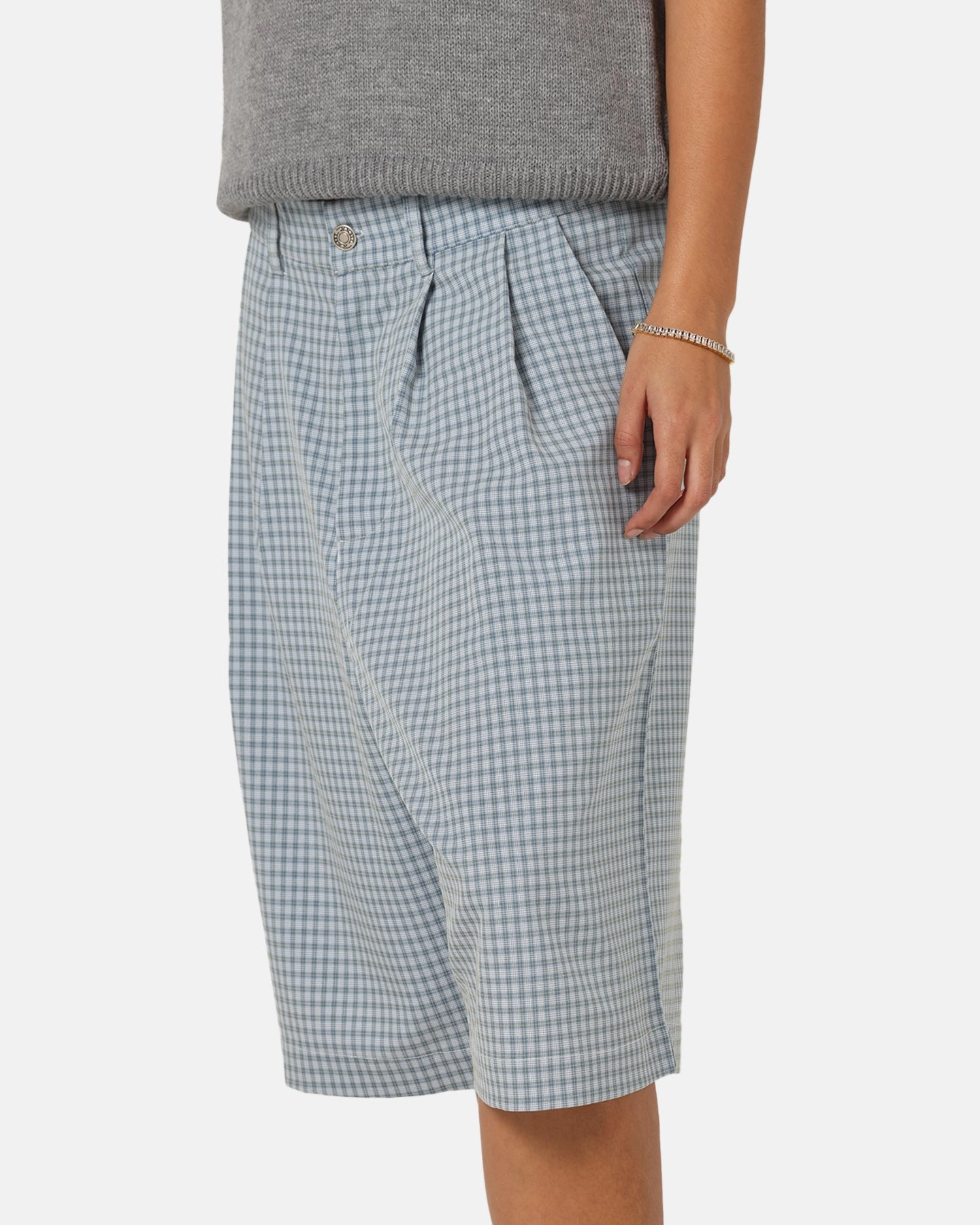 Compression Lining Everyday Ready XXIII Baggy Pleated Shorts Blue Check