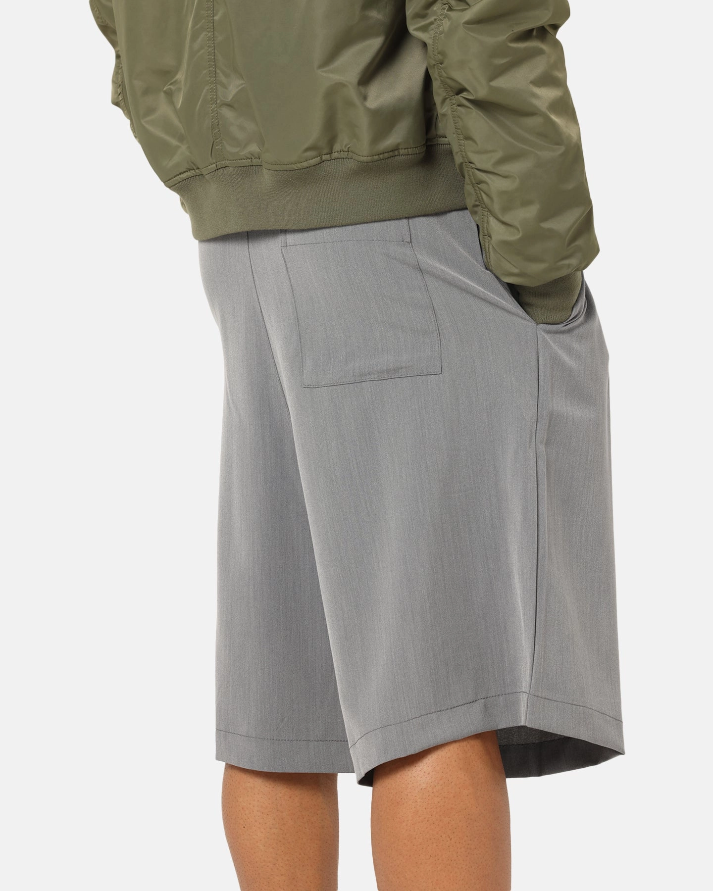 XXIII Baggy Pleated Shorts Grey Reflective Safety Details Breezy Fit