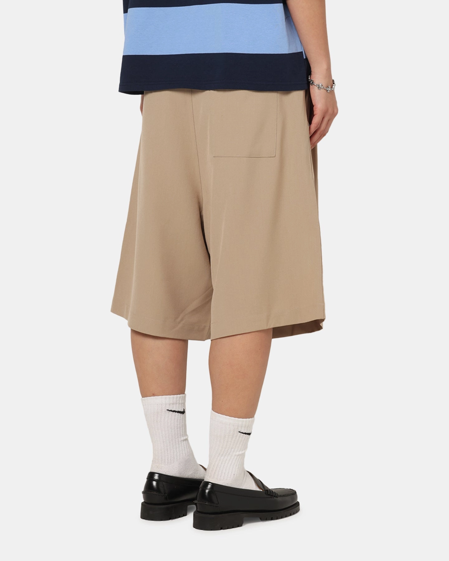 Non Restrictive Fit XXIII Baggy Pleated Shorts Tan