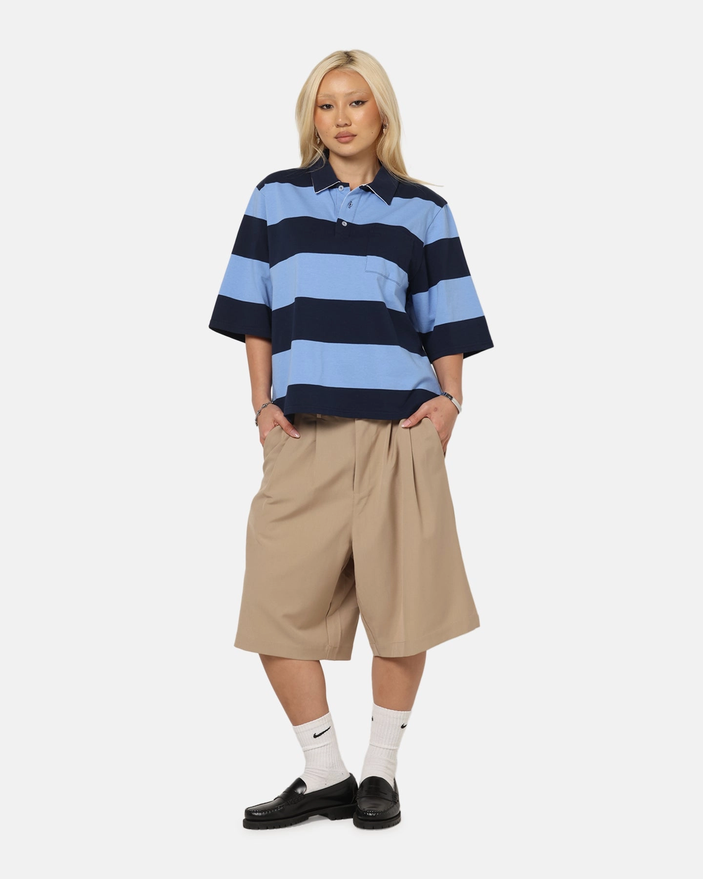 Sweat Wicking Lining Office Wear XXIII Baggy Pleated Shorts Tan