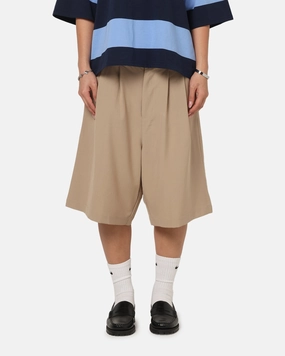 XXIII Baggy Pleated Shorts Tan Fun Colors Hypoallergenic fabric