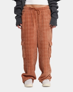 Chilly Weather Wear Durable Material XXIII Boucle Tweed Cargo Pants Rust