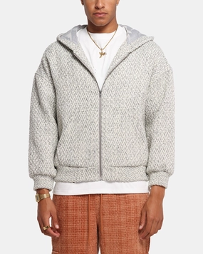 XXIII Boucle Tweed Zip Hoodie Grey Marle fire fighting