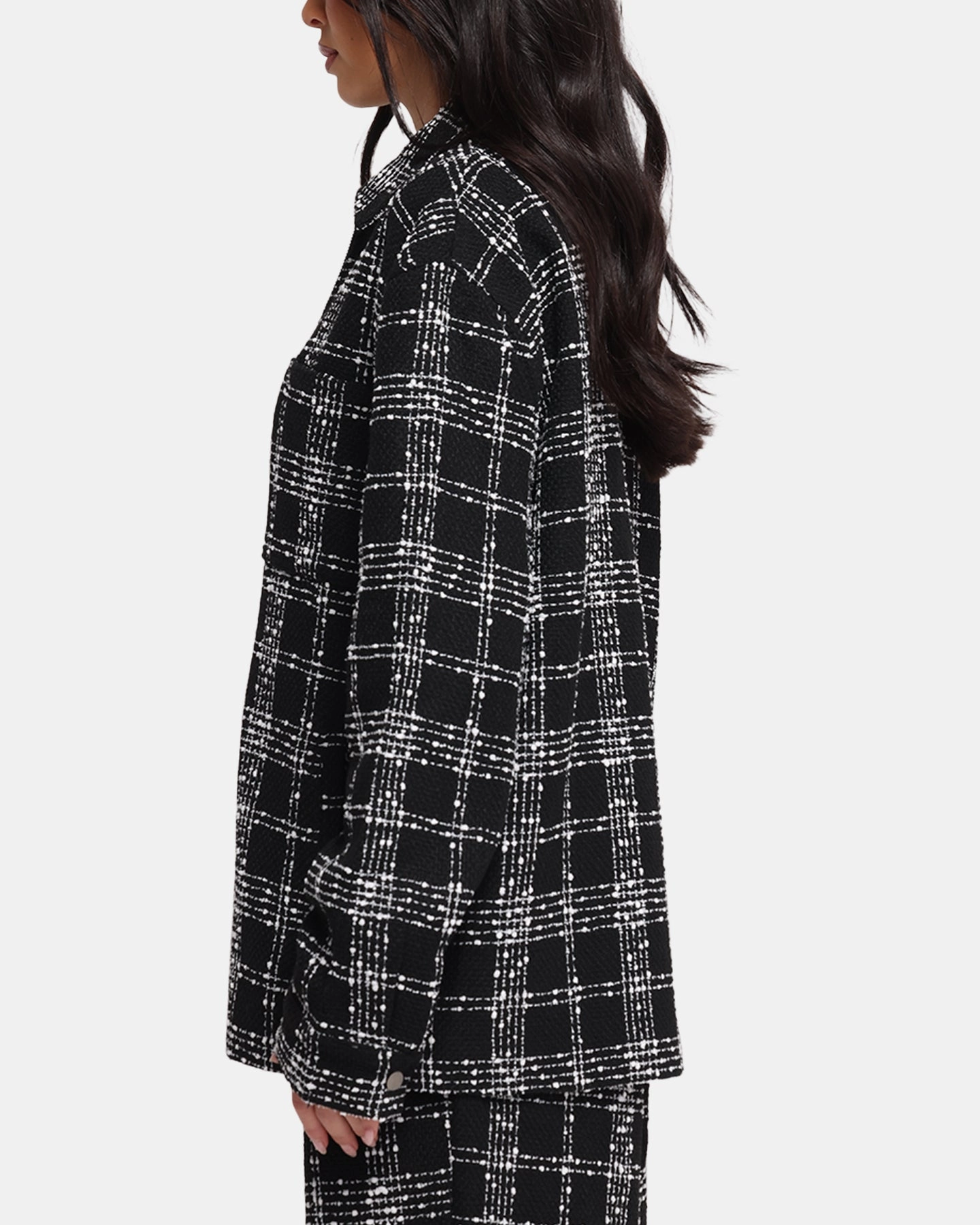 sunrise Contribute XXIII Boucle Tweed Zip Jacket Black/White