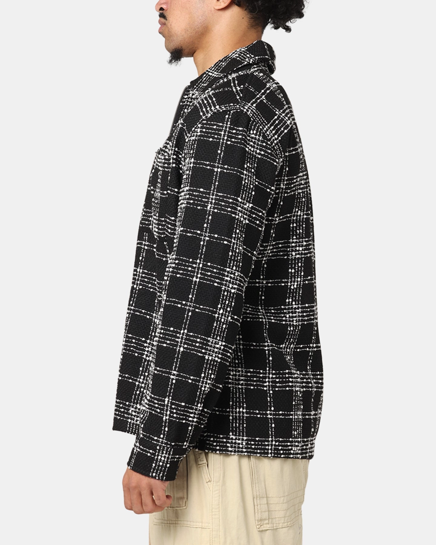 XXIII Boucle Tweed Zip Jacket Black/White All-Purpose Jacket