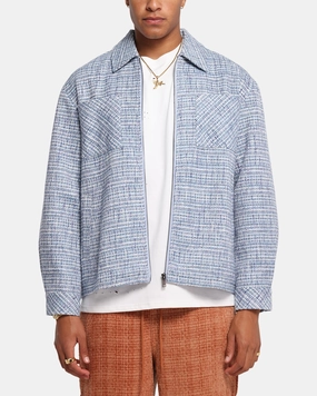 Soft Touch XXIII Boucle Tweed Zip Jacket Teal/Blue/Purple