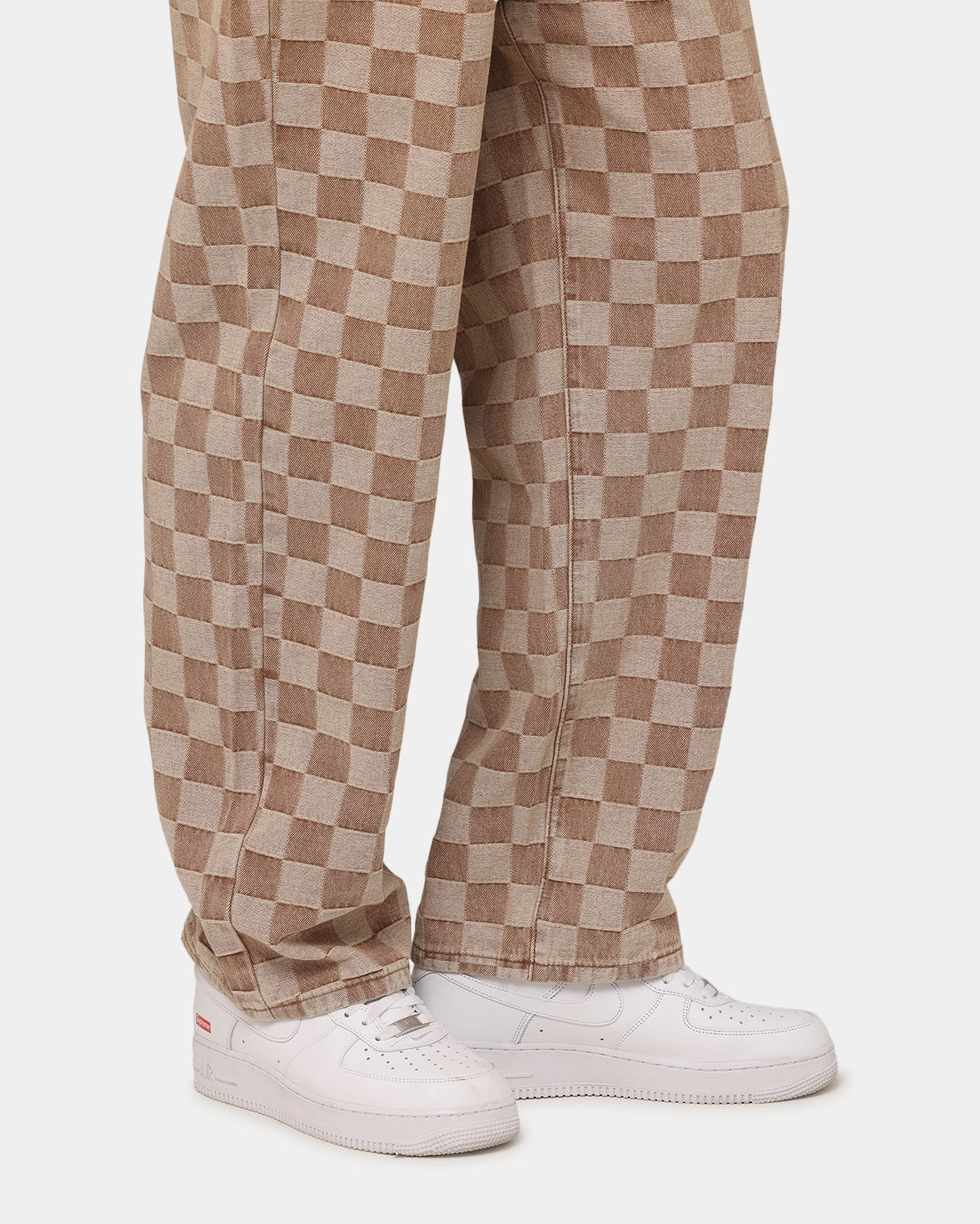 Premium Denim XXIII Checker Board Denim Jeans Tan