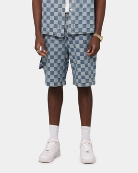 Luxury Feel camping clothing XXIII Checker Board Jort Blue