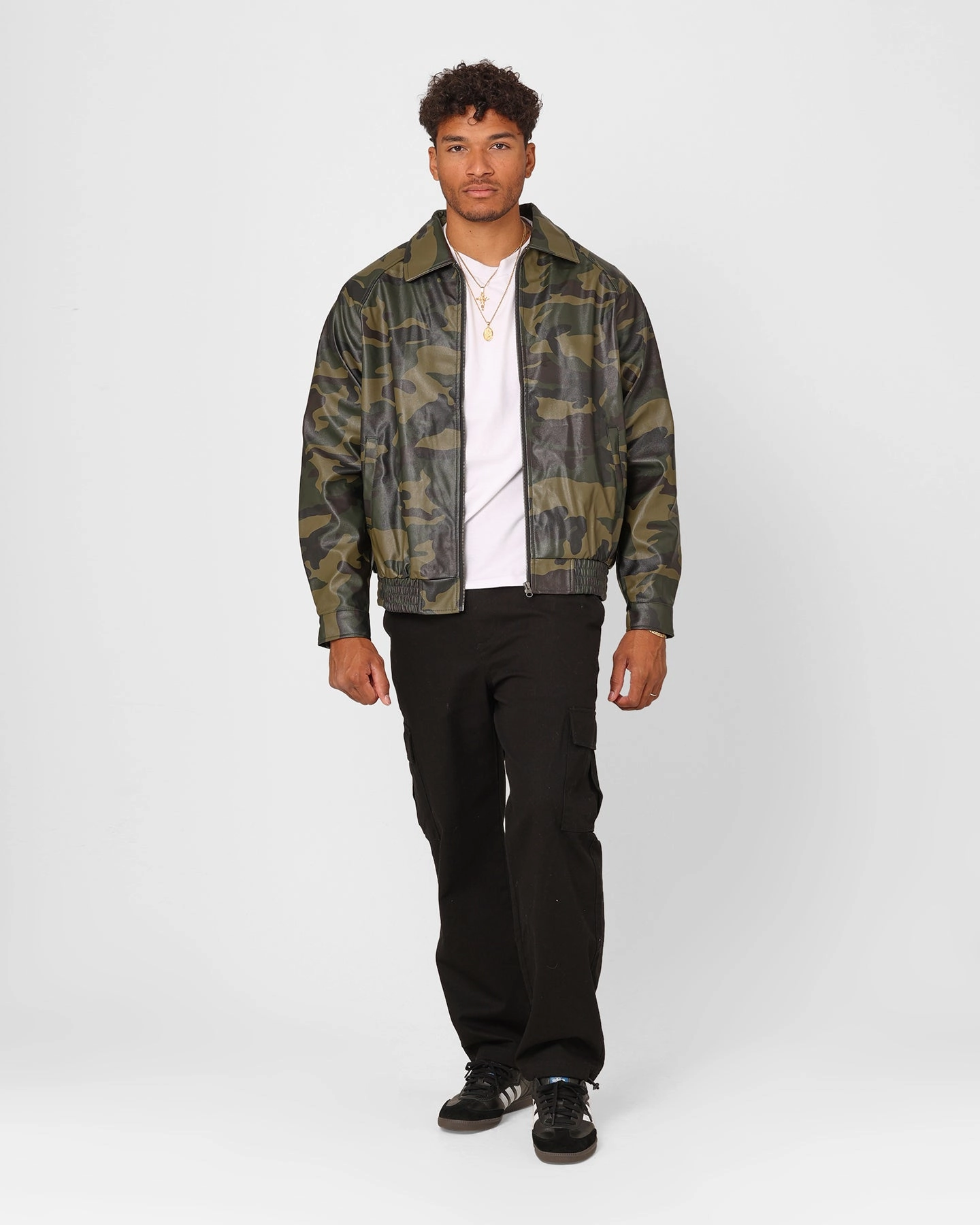 window - shopping XXIII Cillian Camo PU Leather Jacket Camo