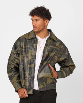 Short-sleeved XXIII Cillian Camo PU Leather Jacket Camo