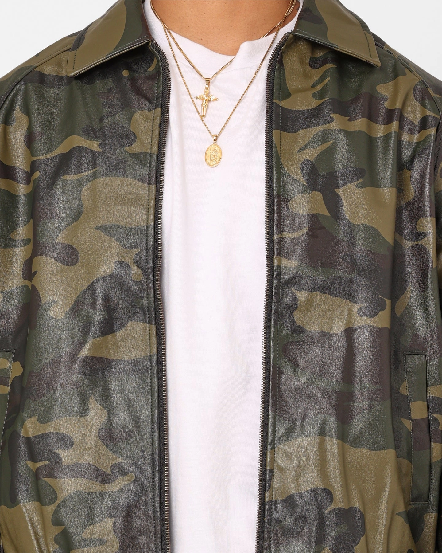 XXIII Cillian Camo PU Leather Jacket Camo Cozy Core ThermalRetention