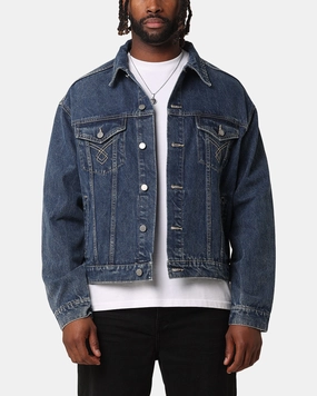 Continue File XXIII Classic Trucker Denim Jacket Mid Blue