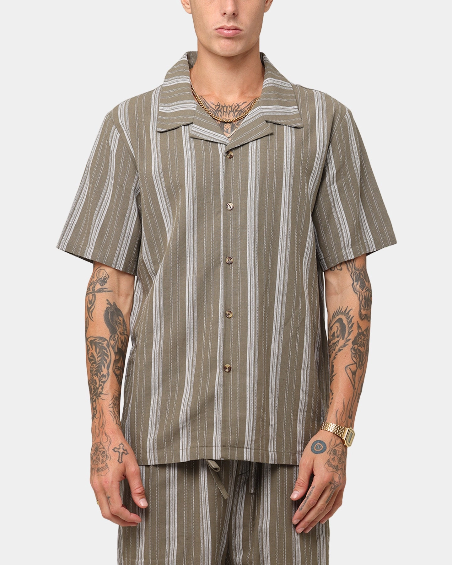 XXIII Condesa Linen Button Up Shirt Olive Sophisticated Elegance