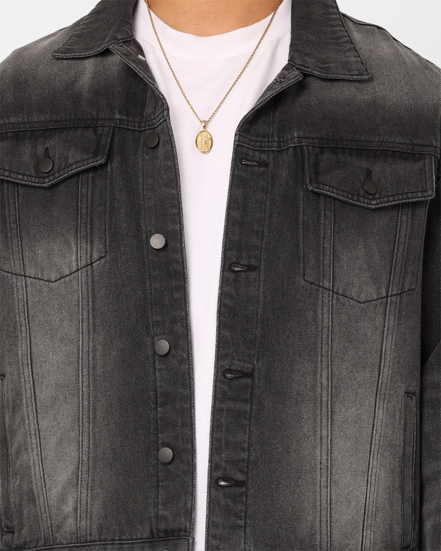 Linen Men's XXIII Cooper Denim Jacket Black Acidwash