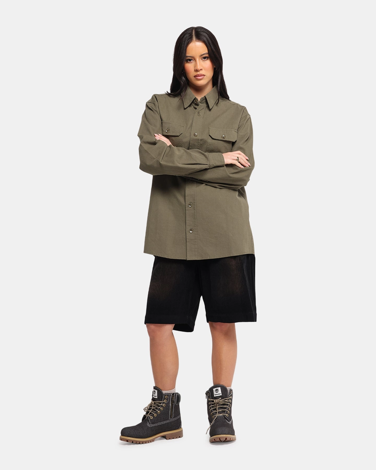 XXIII Corduroy Wash Jorts Black Secure Closure System Anti - odor