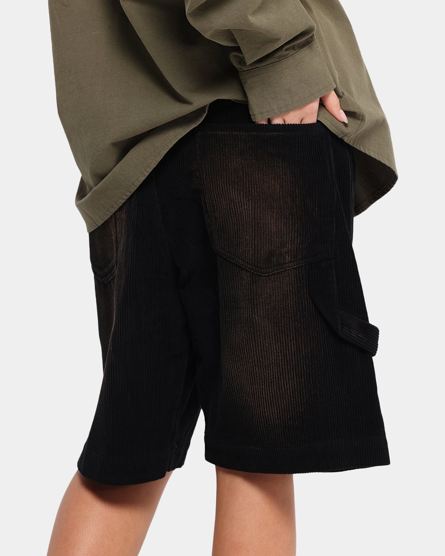 Zipper pockets Relaxed Design XXIII Corduroy Wash Jorts Black