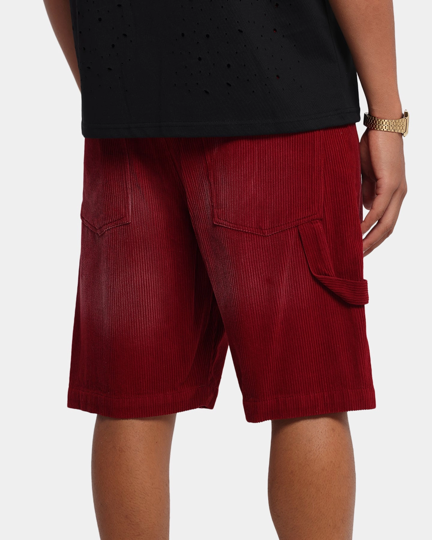 XXIII Corduroy Wash Jorts Burgundy Fade Resistant Material Comfortable Stretch