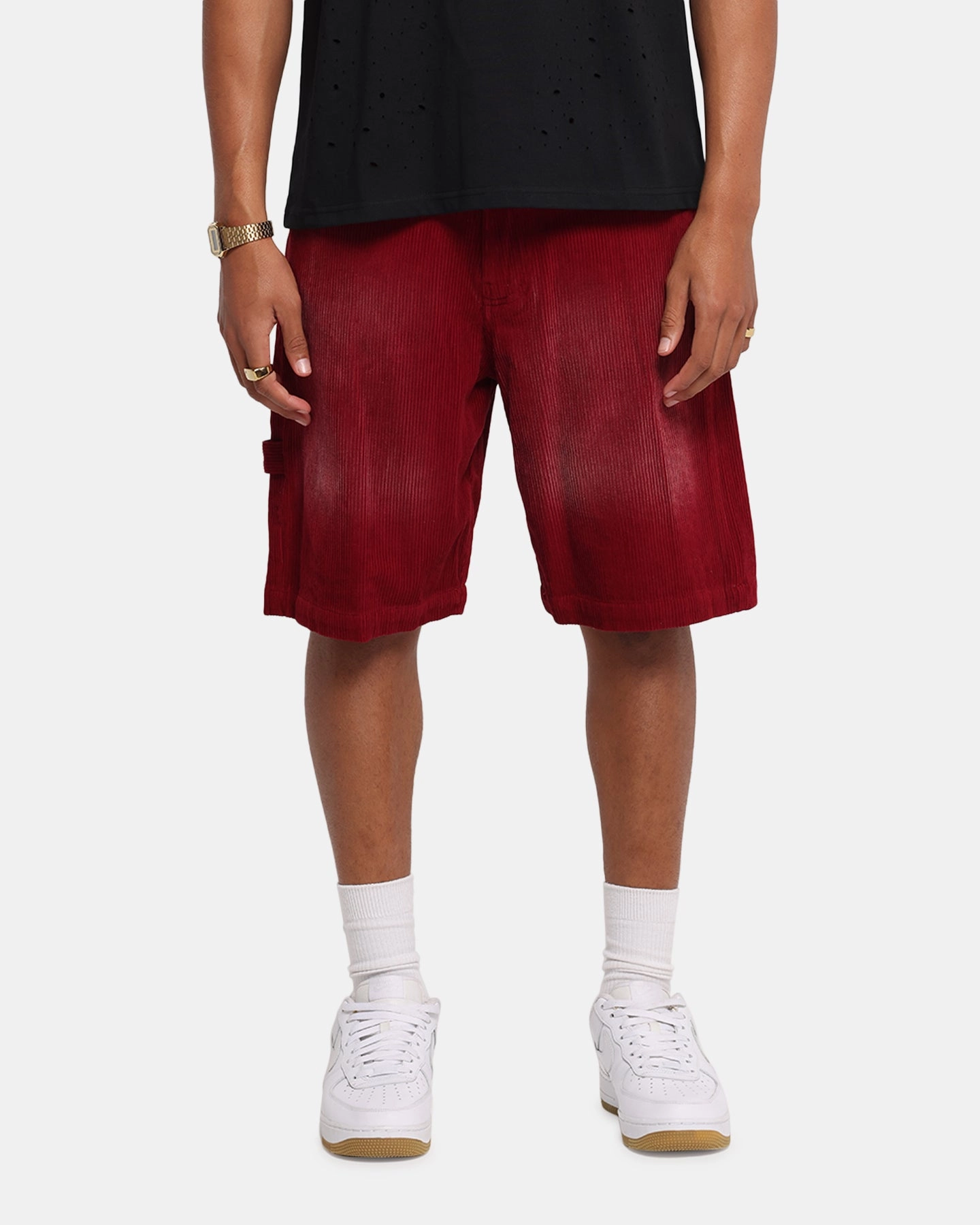 XXIII Corduroy Wash Jorts Burgundy Beach Ready Shorts