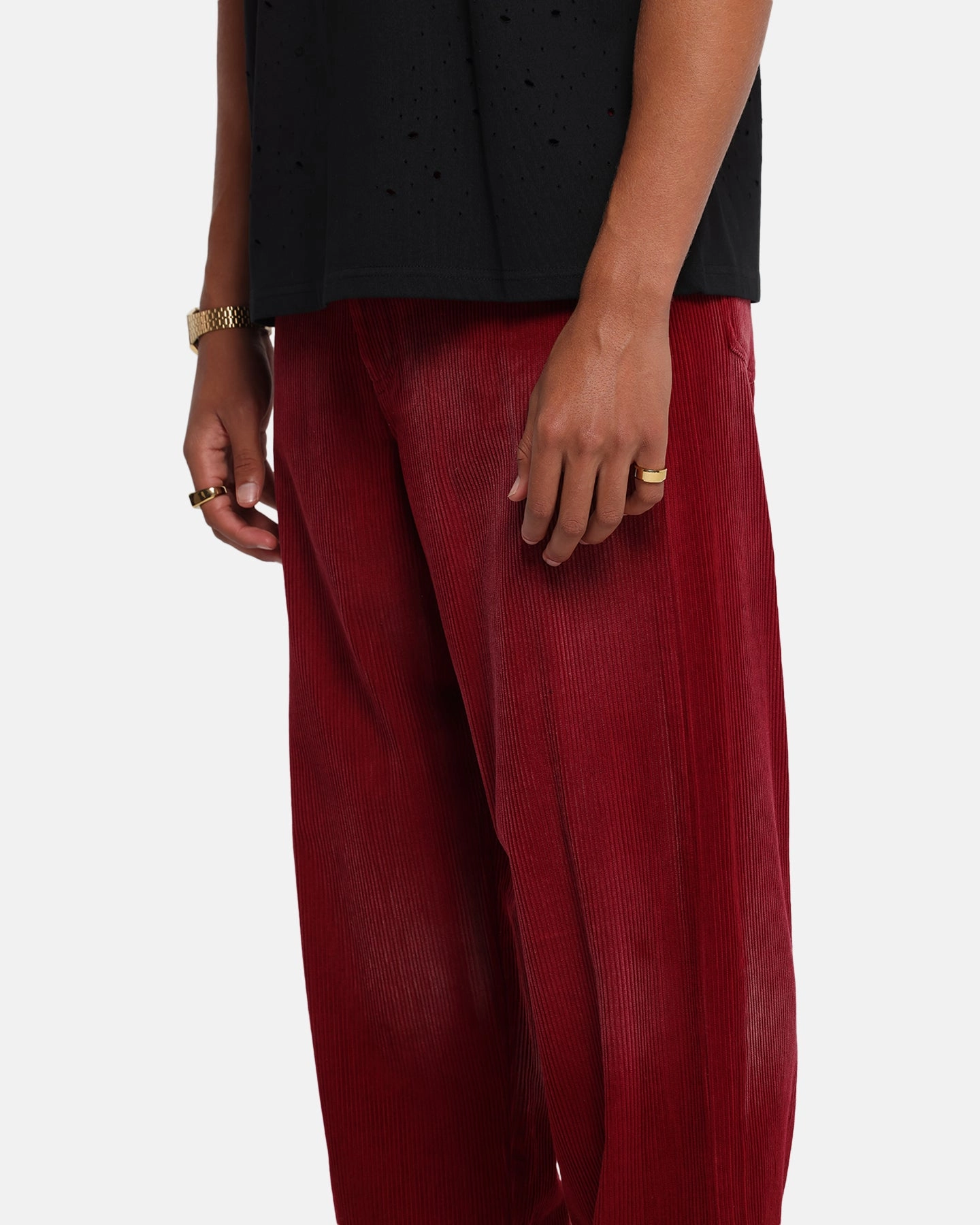 Smart Style XXIII Corduroy Wash Pants Burgundy