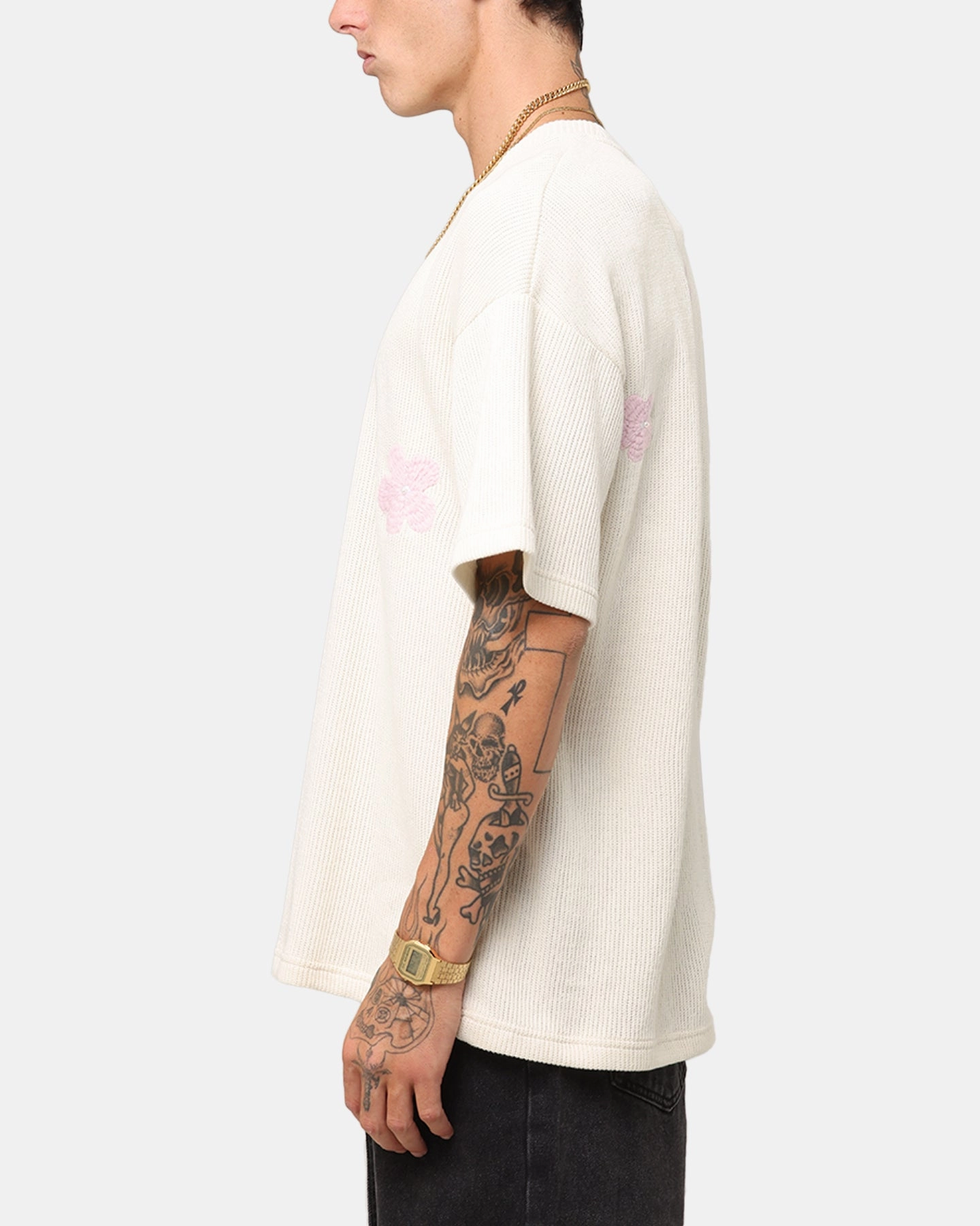 All-Day Comfort Wear XXIII Crochet Flowers T-Shirt Off White
