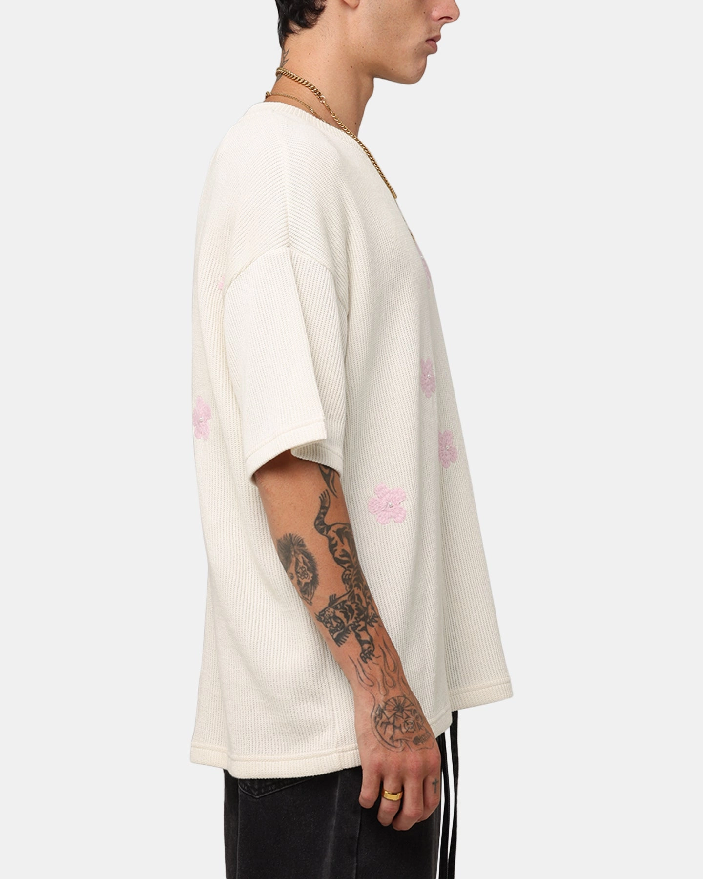 XXIII Crochet Flowers T-Shirt Off White Everyday Look Wear