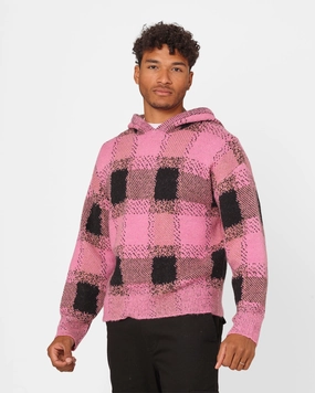 suitable for cultural festivals XXIII Dalas Plaid Hoodie Pink/Black
