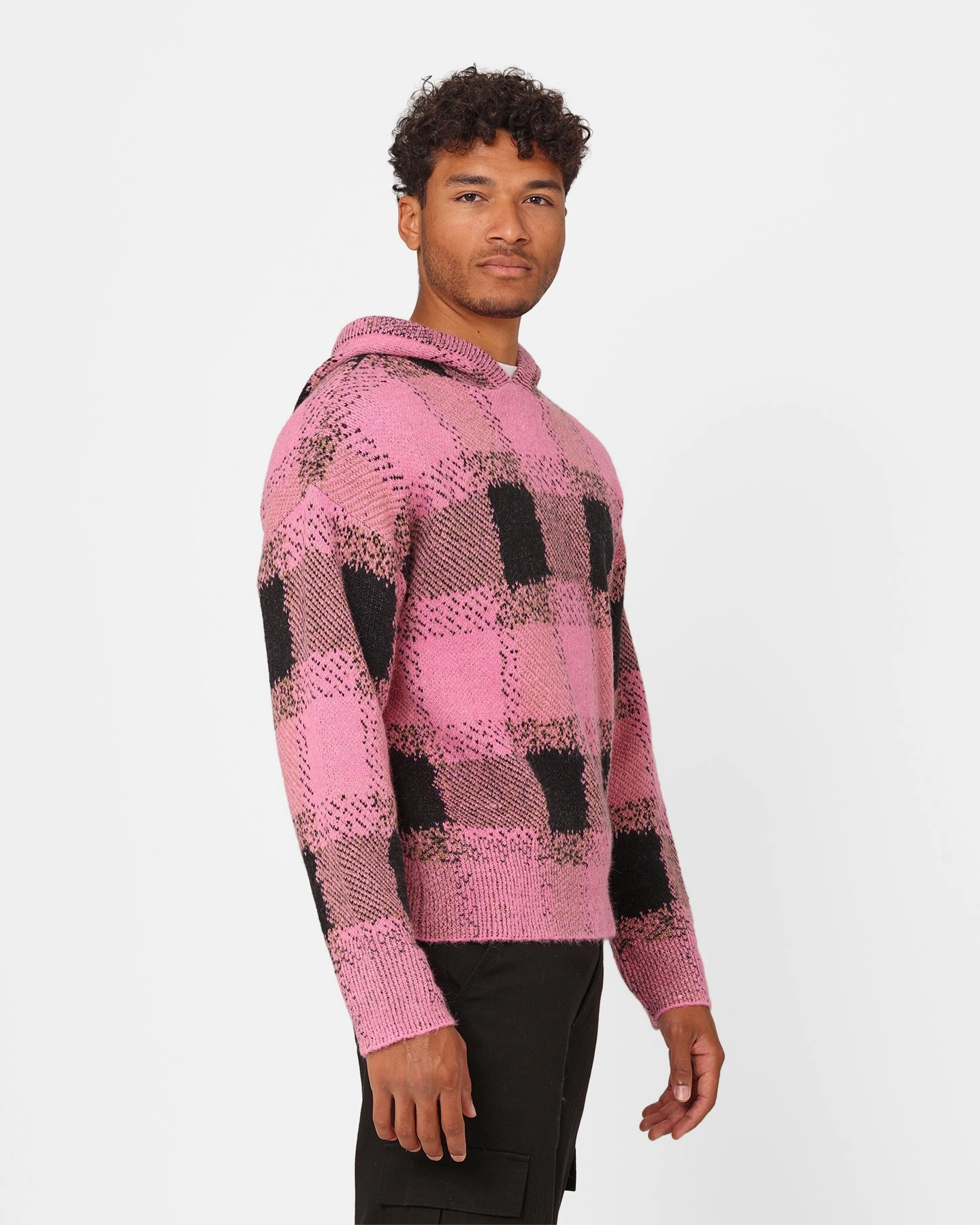 Lightweight Packable Build Task XXIII Dalas Plaid Hoodie Pink/Black