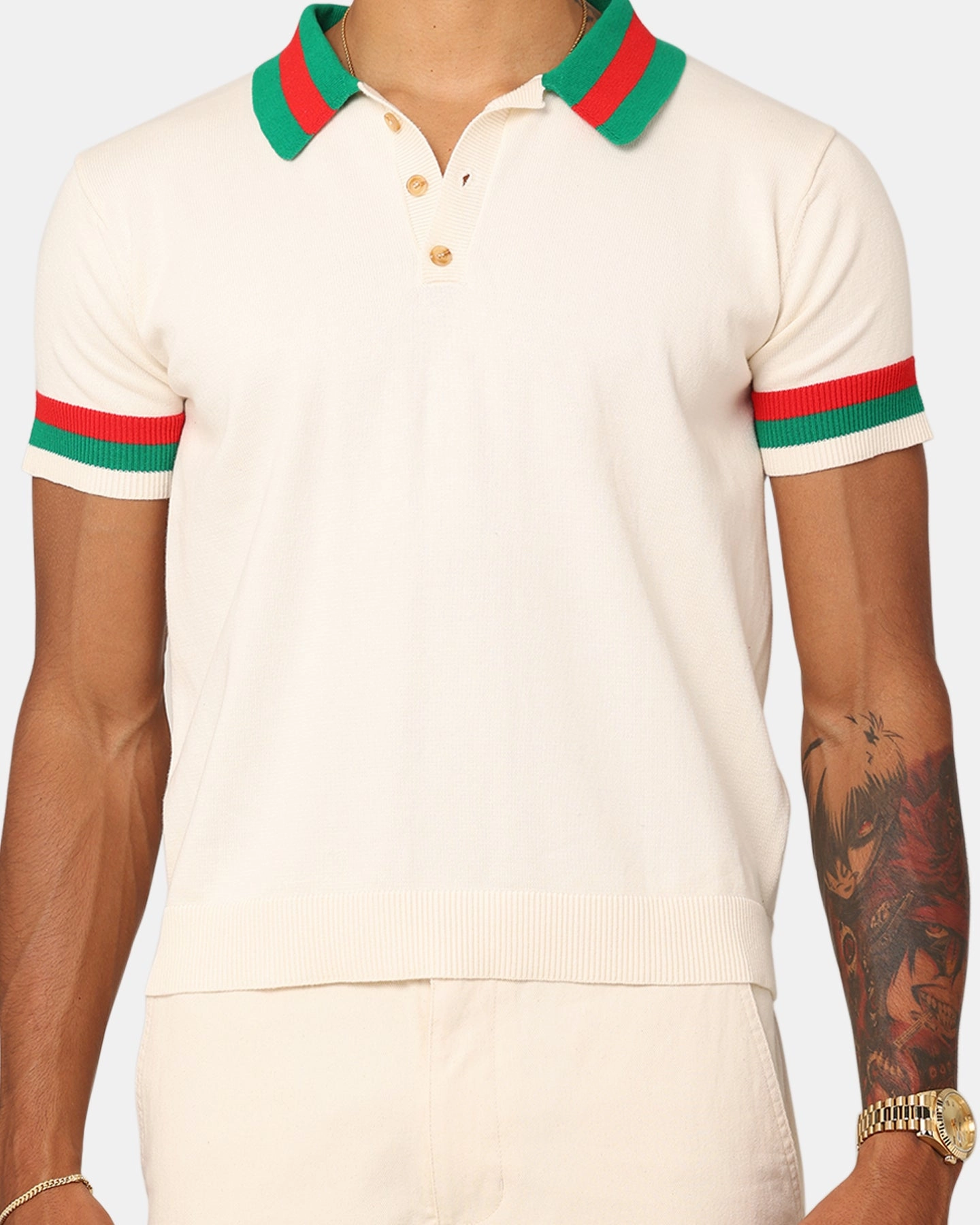 XXIII Damien Knit Polo Shirt Off White/Multi Summer Party