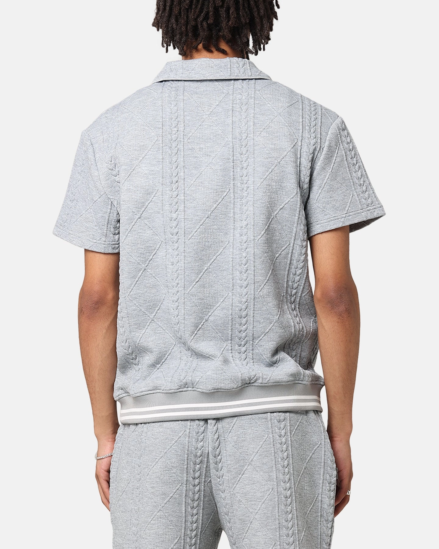 SoftCheckered Weave XXIII Danny Knit Polo Shirt Grey