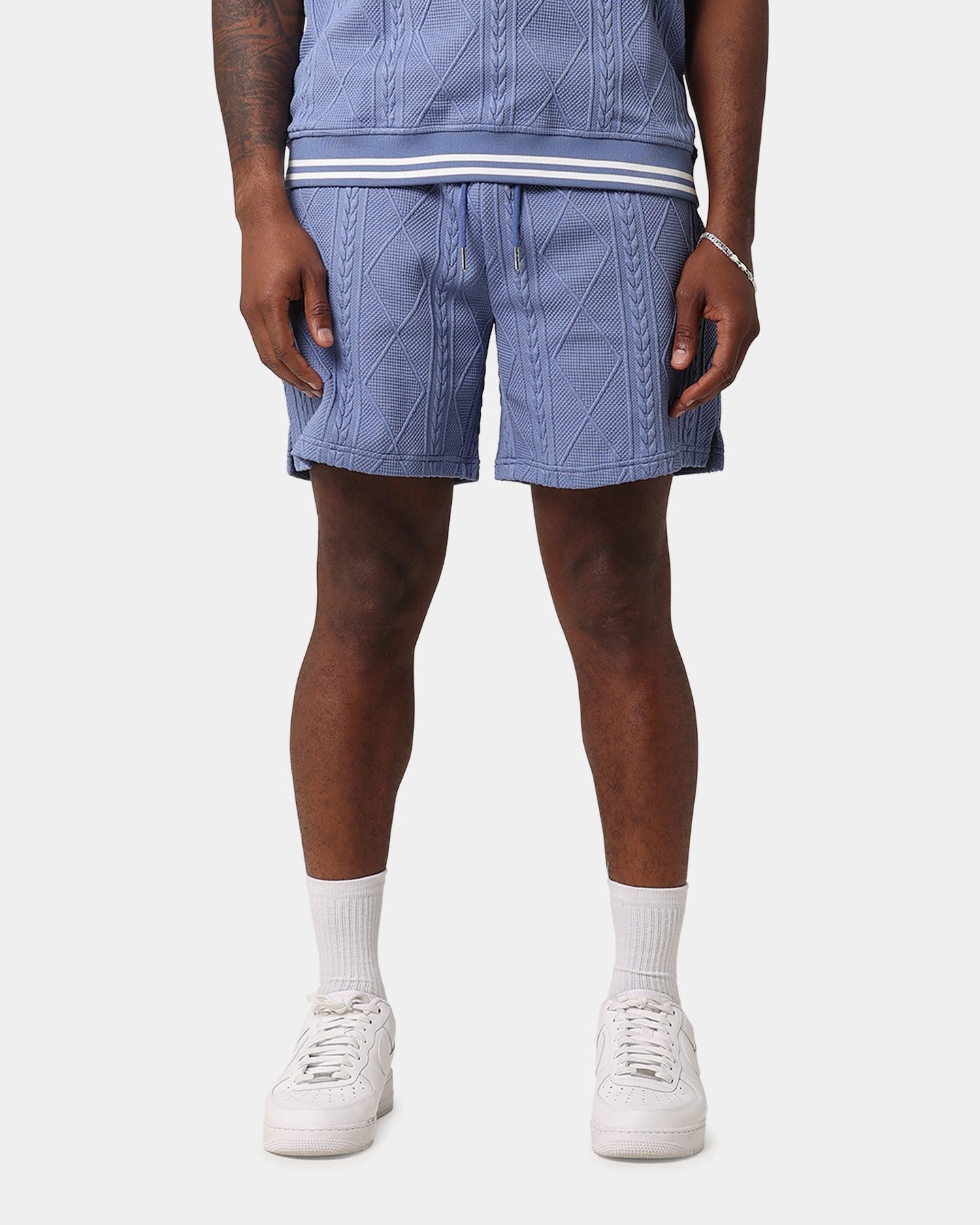 XXIII Danny Knit Shorts Floral Blue Everyday Feel