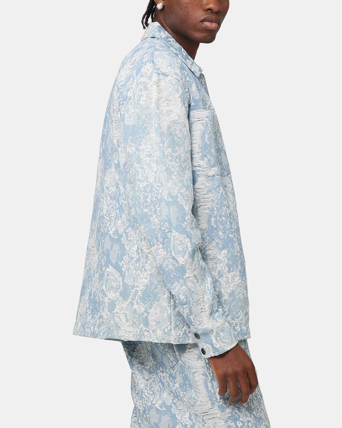 SlitPockets Contribute XXIII Denim Jacquard Jacket Pacific Blue