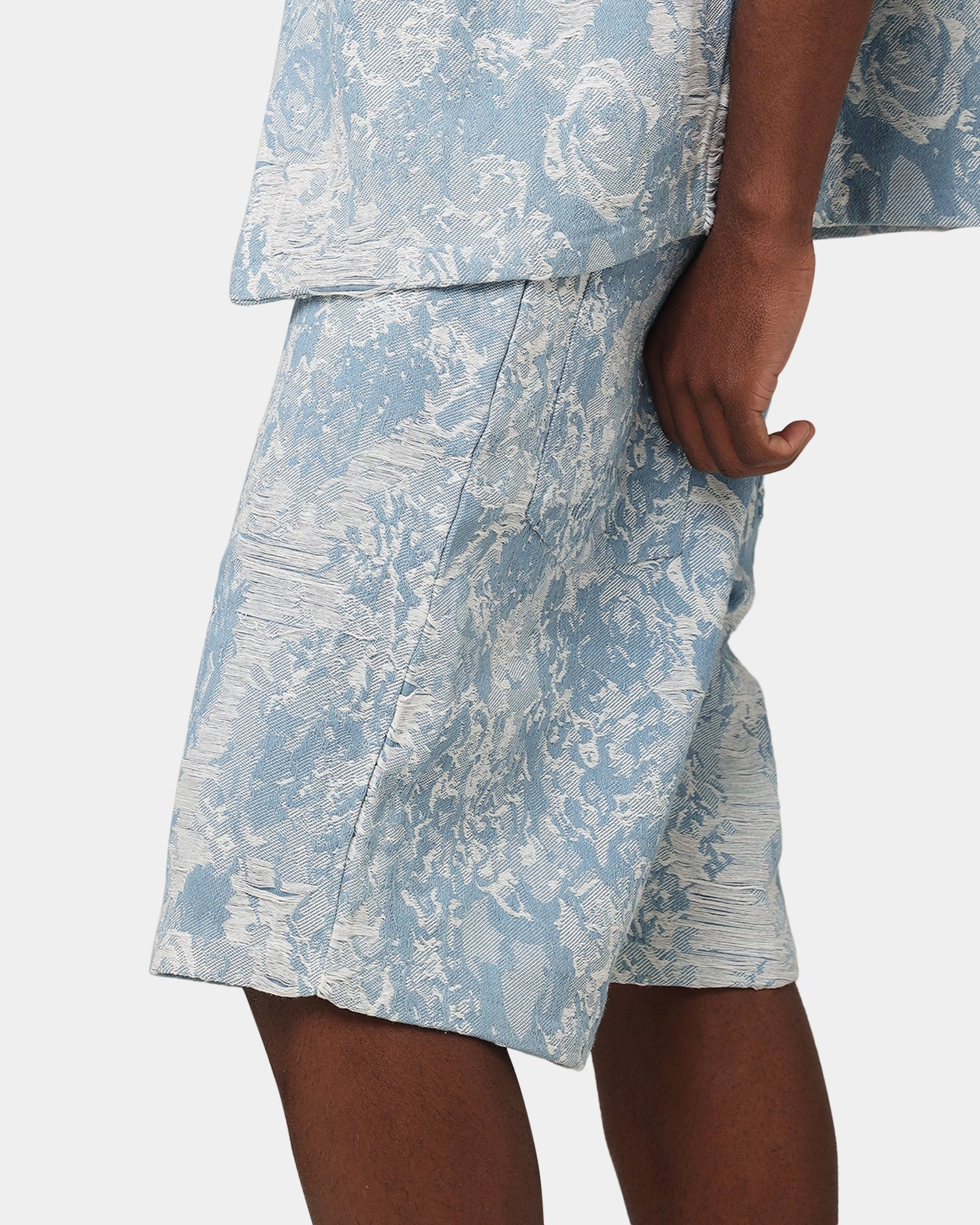 Evening Wear XXIII Denim Jacquard Shorts Pacific Blue