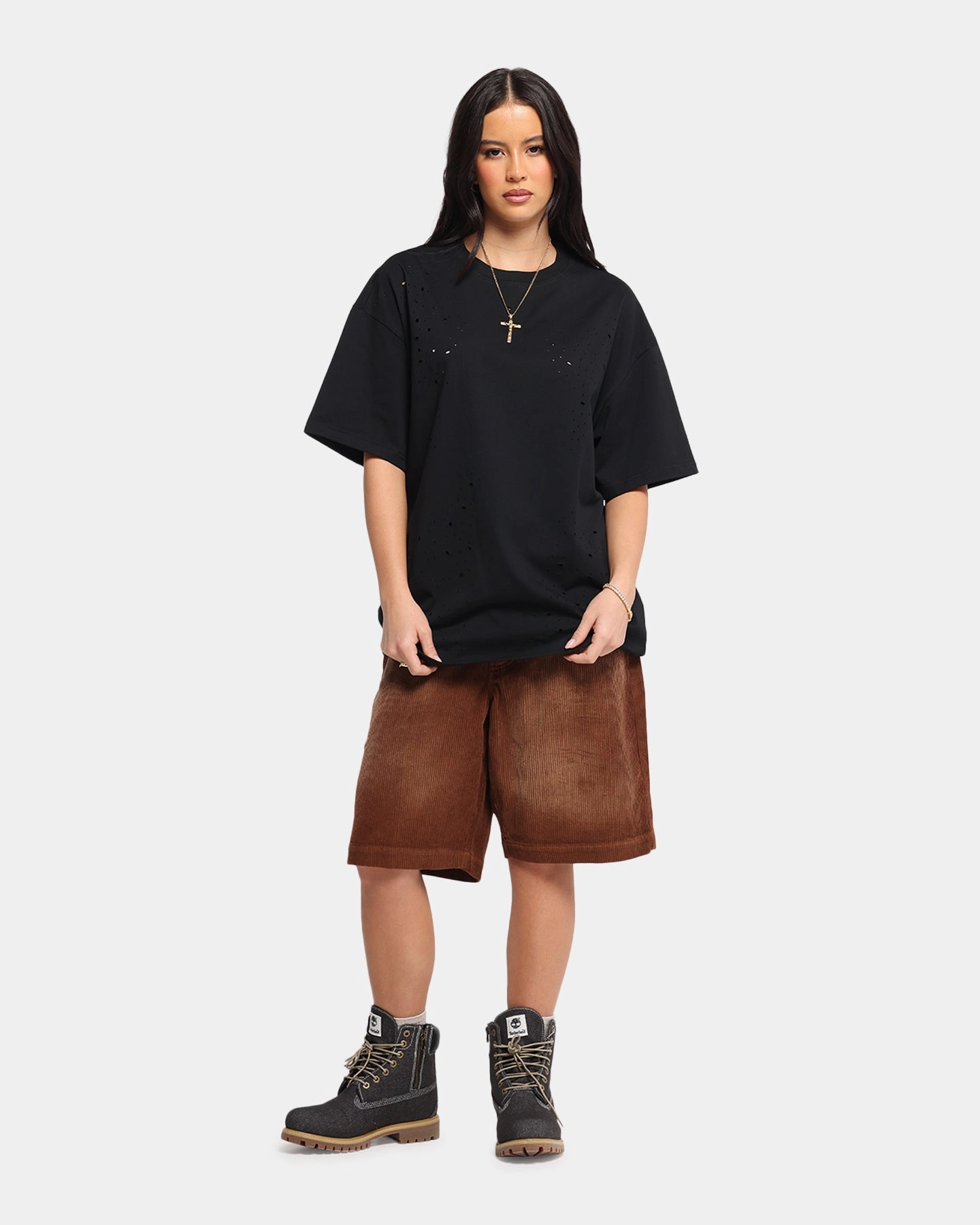 XXIII Distressed T-Shirt Black Comfortable Piece Cozy Essentials