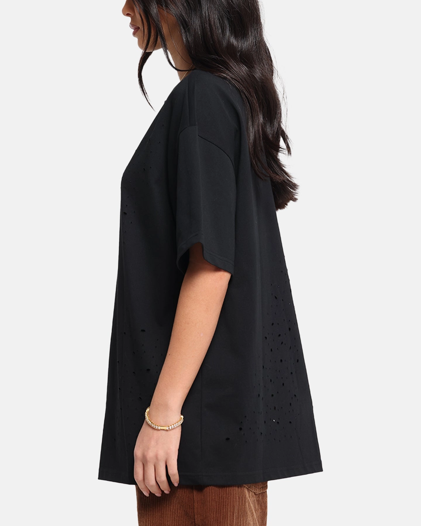 Anti Pilling Fabric XXIII Distressed T-Shirt Black