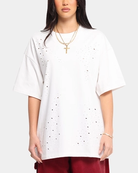 XXIII Distressed T-Shirt White Breathable Wearable Versatile and Stylish