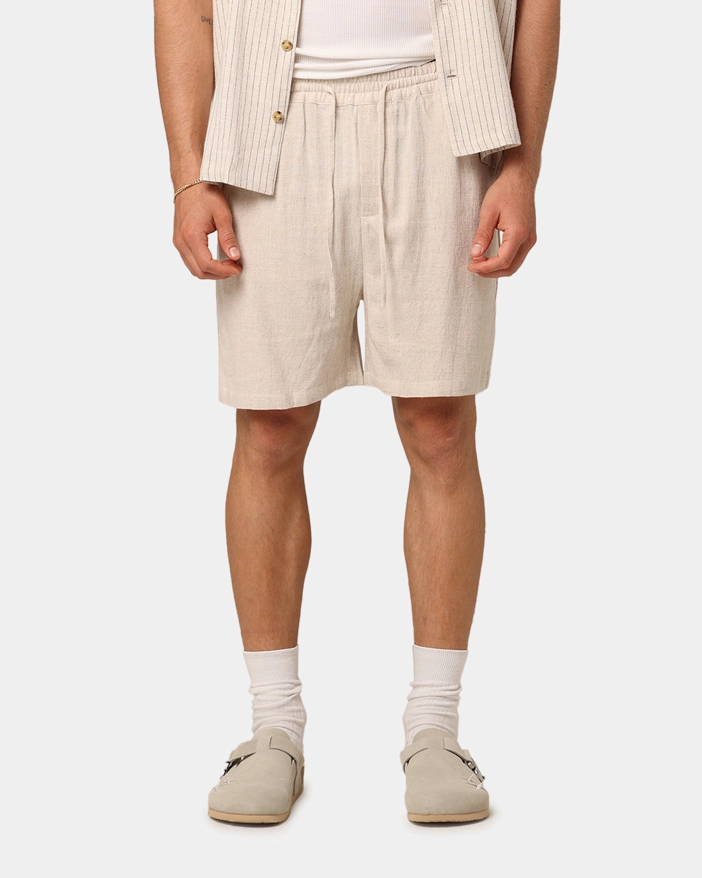 XXIII Ezrah Linen Shorts Oatmeal Versatile Shorts