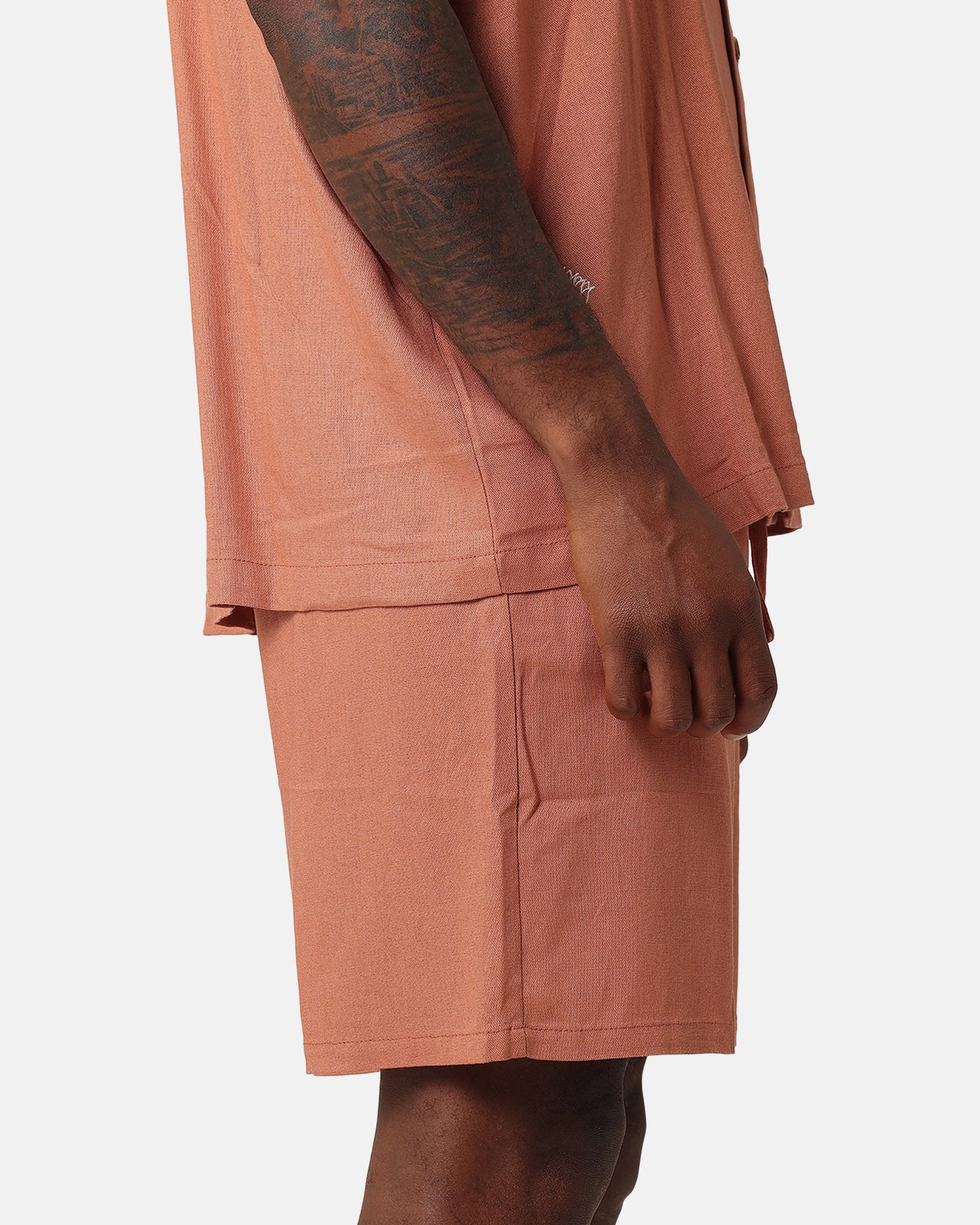 XXIII Ezrah Linen Shorts Tan Temperature Regulating Tech Daily Essential
