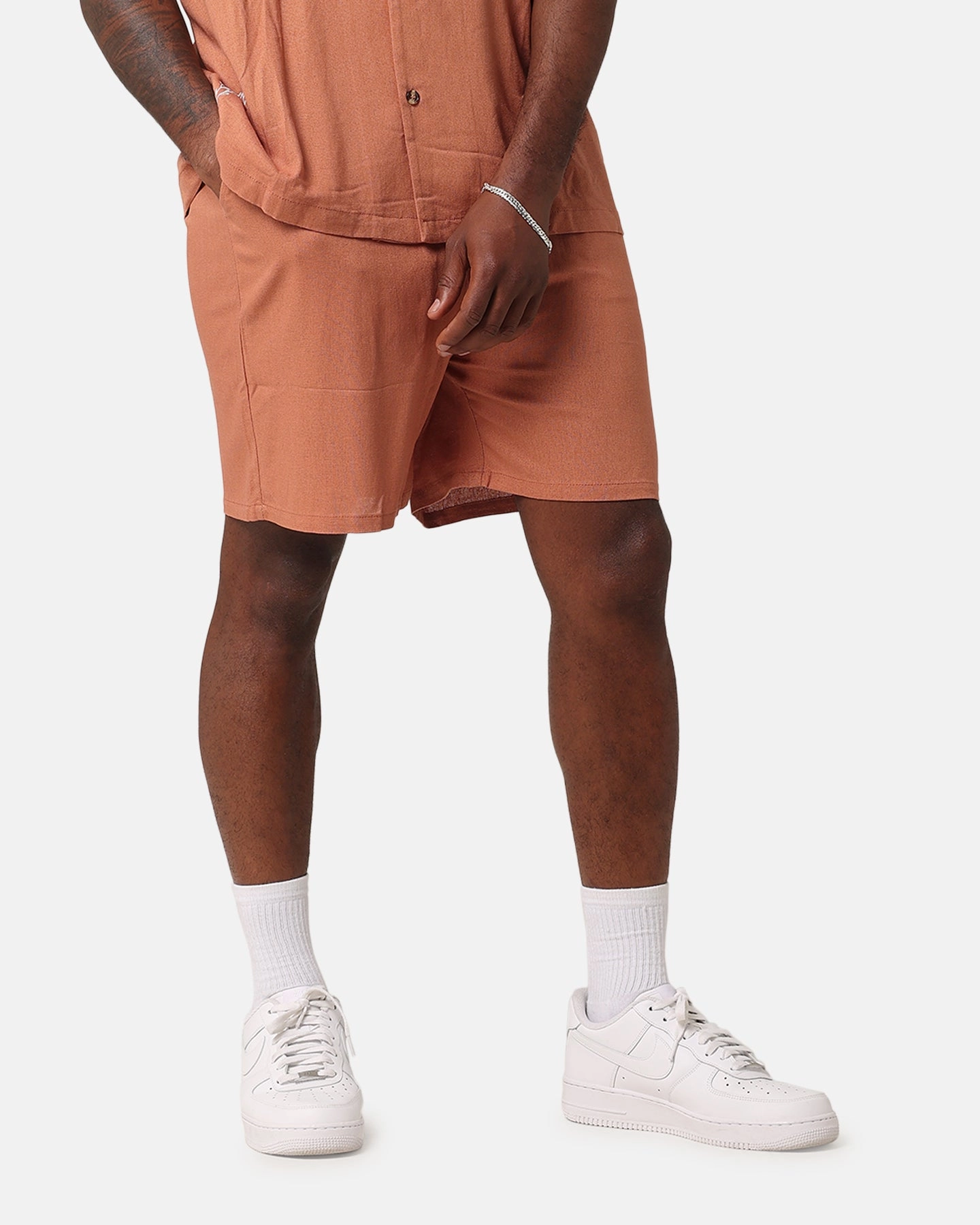 Wind Resistant Material XXIII Ezrah Linen Shorts Tan