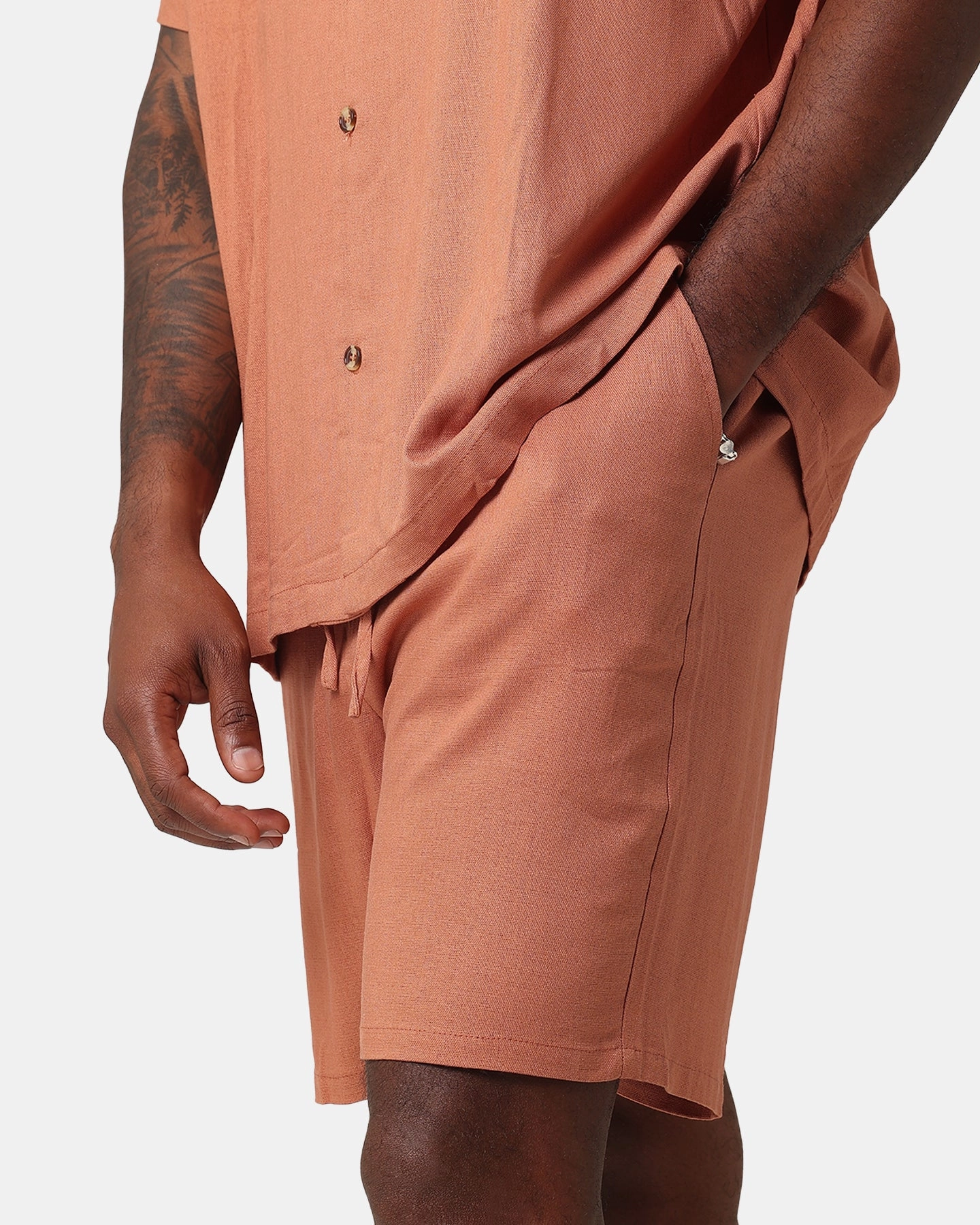 AdjustableDrawstring XXIII Ezrah Linen Shorts Tan