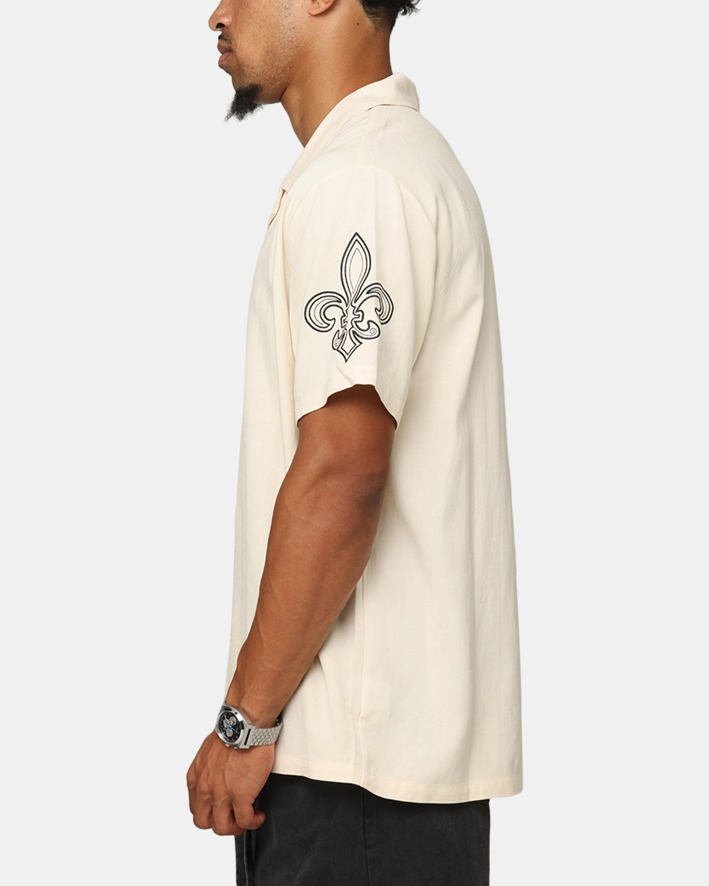 adult clothing XXIII Fleur Linen Button Up Shirt Off White